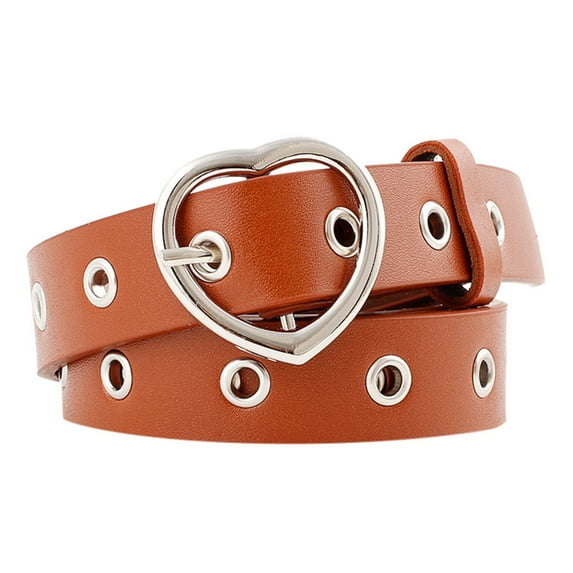 IDALL Belts for Women,Western Belts Women Ladies Vintage Heart Buckle Leisure Leather Belt Trouser Accessories Corset Belt,Waist Chain Khaki