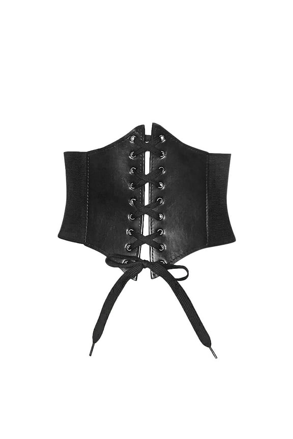 Belts for Women,Western Belts Women Minimalism A wide Girdle For A Lady In A Fashionable Extra Wide Court Corset Belt,Waist Chain Black M