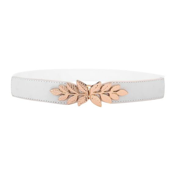 IDALL Belts for Women,Western Belts Women's Fashion Belt Narrow Stretch Dress Belt Creative Design Belt Corset Belt,Waist Chain White