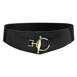 Women's CBGELRT Elastic Waist Cinch Belt, Coffee, Leather
