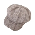 thumbnail image 1 of IDALL Beret Hats Hats for Women Winter Vintage Women Winter Plaid Hat Newsboy Beret CapBerets Cute Hats Summer Hats Beige One Size, 1 of 4