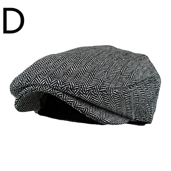 IDALL Beret Hats Newsboy Cap Men Women Soft Plaid Retro Hats Casul Breathable Winter Warm Comfort Beret Hats for Men Beanie D One Size