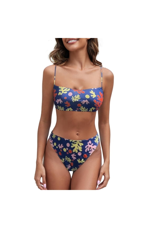 Bikini Sets Bathing Suit Tan Through Swimwear Women Womens Swimsuits Micro Bikini Navy S(Clearance Sales)