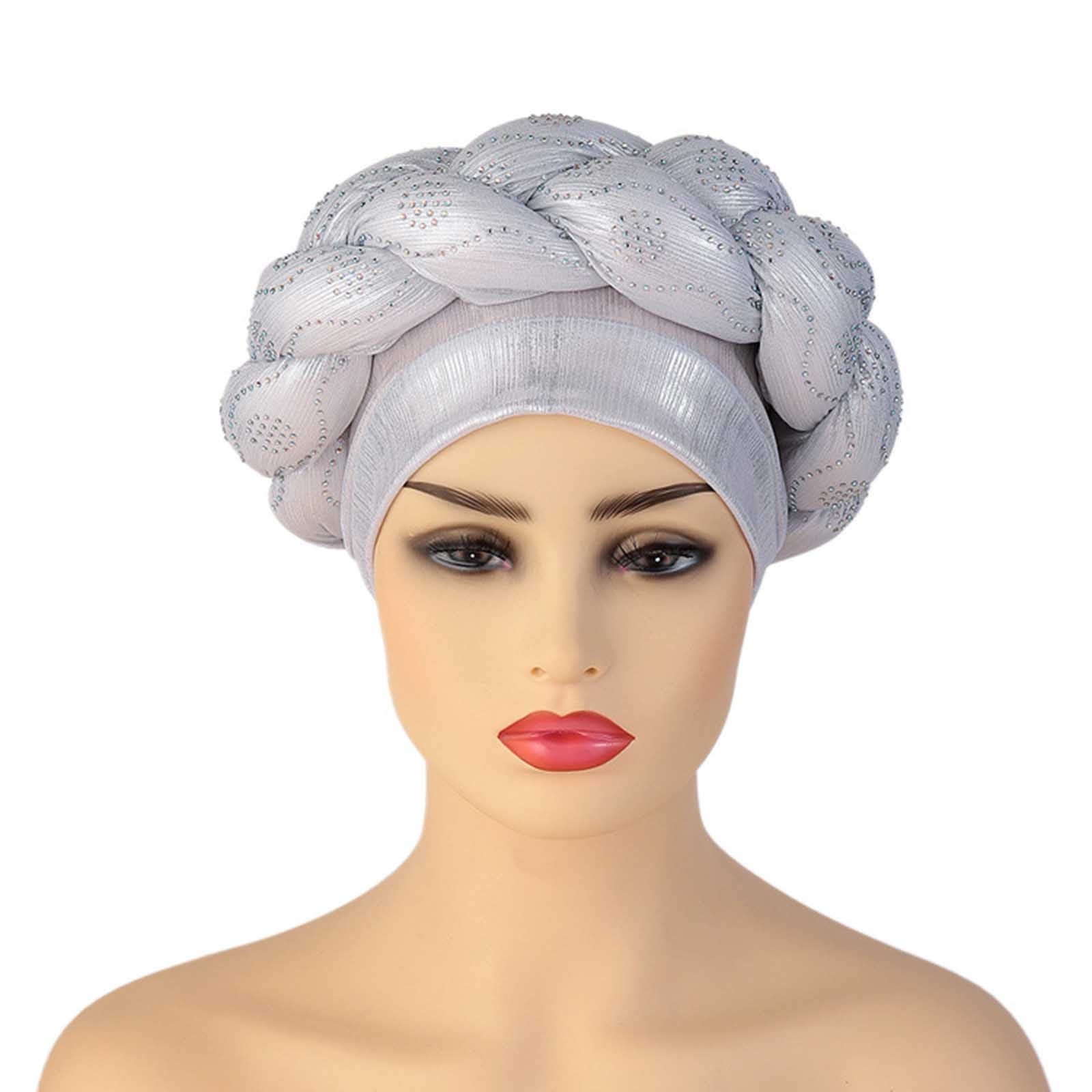 Floppy Hats for Men Braid Hat Muslim Ruffle Cancer Wrap Cap Sleep