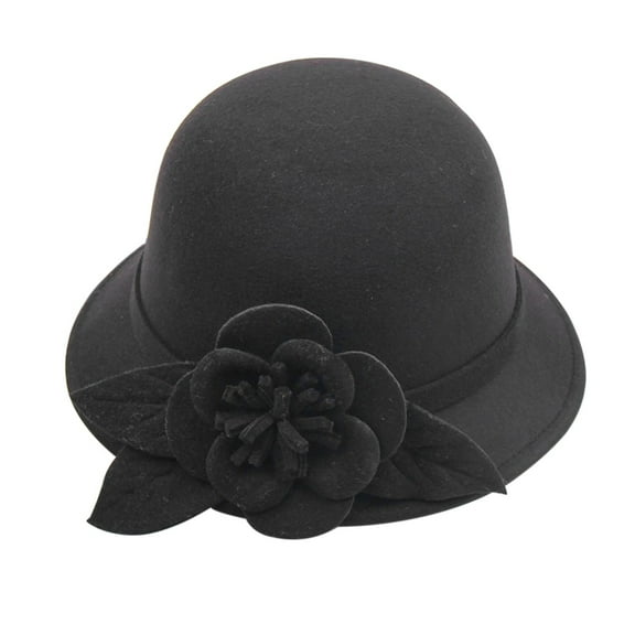 IDALL Bucket Hat,Hats for Women Women'S Autumn And Winter Flowers Round Top Casual Fisherman'S Basin Cap Small Bowler Hat Sun Hats,Summer Hats Black