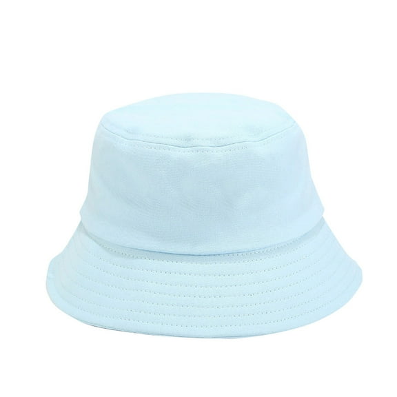 IDALL Bucket Hat Sun Hat Bucket Hats Soild Summer Travel Beach Sun Hat Cap Unisex Beach Hat Hats for Women Blue One Size