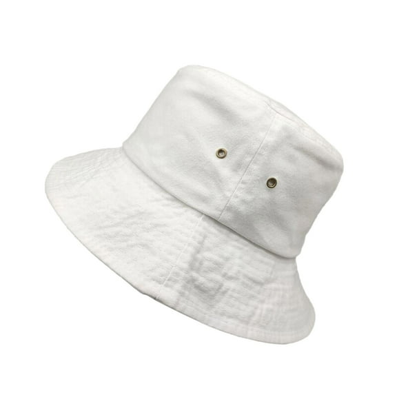 IDALL Bucket Hat Sun Hat Unisex Washed Old Sunscreen Shade Solid Color Breathable Hole Hollow Denim Fisherman Hat Hats for Women Summer Hats White One Size