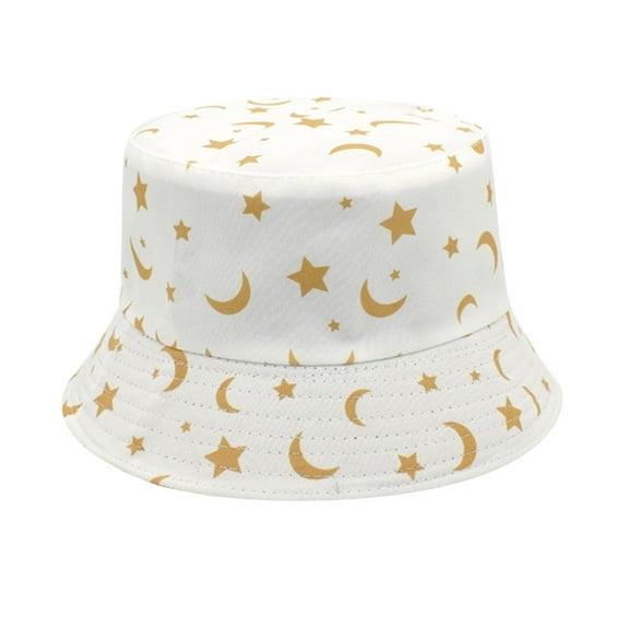 IDALL Bucket Hat Visor Hats for Women Adult Fashion Printing Sunshade Hat Fisherman's Hat Basin Hat Outdoor Bucket Hat Hats for Women Summer Hats White One Size