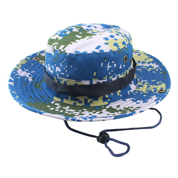 IDALL Bucket Hats Sun Hat Adjustable Cap Camouflage Boonie Hats Nepalese Cap Mens Fisherman Hat Fishing Hat Hiking Hat Navy One Size