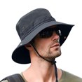 thumbnail image 1 of IDALL Bucket Hats Sun Hat Foldable Hole Men's Wide Hat Mesh Ponytail Sun Hats Cap Baseball Caps Visor Hats Hiking Hat Black One Size, 1 of 6