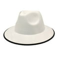 thumbnail image 1 of IDALL Bucket Hats Sun Hat Woolen Top Hat Two Color Edging Hat Womens Flat Brimmed Jazz Hat Mens European And American Popular Two Color Hats Fedora Hats for Men Summer Hats White One Size, 1 of 2