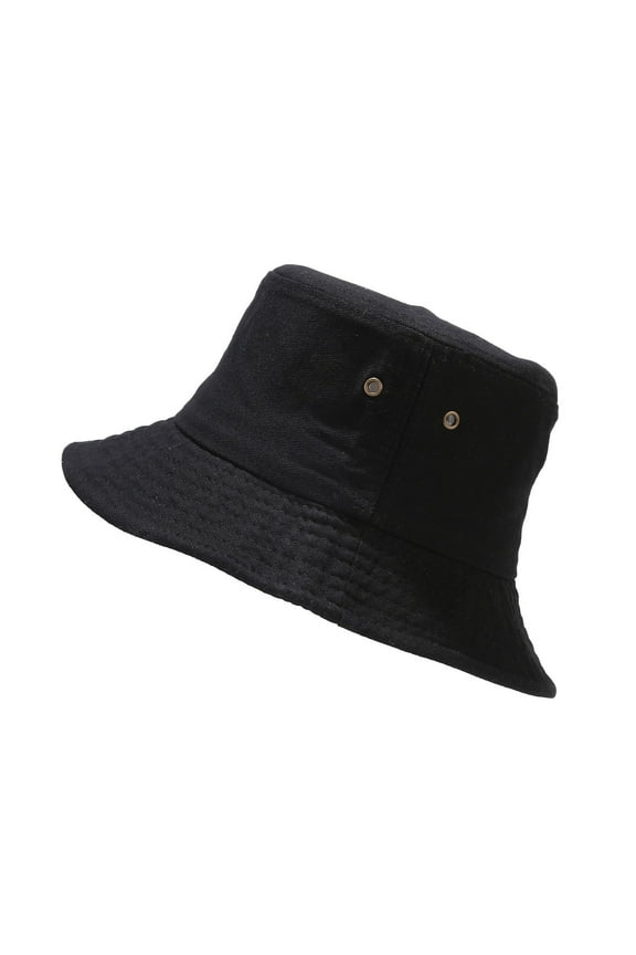 Bucket Hats Visor Hats Bucket Hat Unisex Pure Cotton & Denim UPF 50 Packable Summer Travel Beach Sun Hat Summer Hats Hats for Women Black M