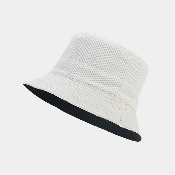 IDALL Bucket Hats Visor Hats Men's And Women's Autumn And Winter Corduroy Patchwork Fisherman's Hat Double Wear Basin Hat Visor Sun Hat Summer Hats Beige M