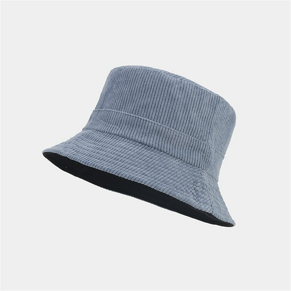 IDALL Bucket Hats Visor Hats Men's And Women's Autumn And Winter Corduroy Patchwork Fisherman's Hat Double Wear Basin Hat Visor Sun Hat Summer Hats Blue M