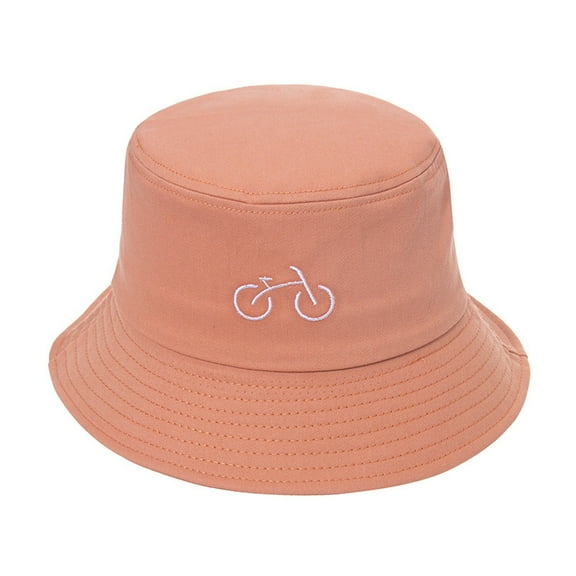 IDALL Bucket Hats Visor Hats Universal Sunscreen Sun Protection Outdoor Embroidered Basin Cap Fisherman's Hat Sun Hat Summer Hats Orange One Size