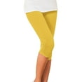 thumbnail image 1 of IDALL Capri Pants for Women Capri Leggings for Women Stylish Fall And Winter Stretch Pleated Bottoms Tight Stretch Seven Minute Pants Women Bottoms Petite Pants for Women Summer Pants Yellow XS, 1 of 3