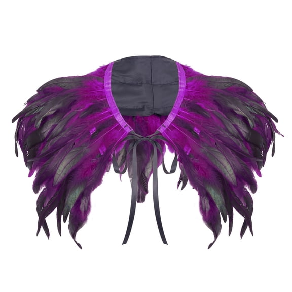IDALL Carnival Accessories for Women Feather Collar Purple Feathers Feather Shawl for Women Feather Vest Carnival Feather Costume Feather Shawl Purple One Size