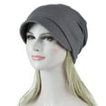 thumbnail image 1 of IDALL Chemo Headwear for Women Bandana Beanie Women Soild India Muslim Stretch Turban Hat Camouflage Hair Loss Head Scarf Wrap Chemo Caps Hats for Women Gray One Size, 1 of 3