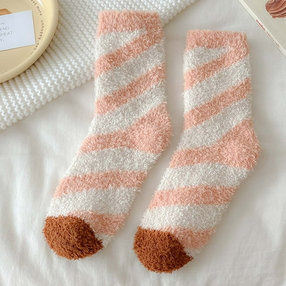 IDALL Christmas Stockings Ankle Socks Womens Fuzzy Socks Slipper Winter Comfy Cozy Socks Cabin Warm Home Socks,Christmas Candy Socks Fuzzy Socks Warm Socks for Women Clearance Sale G One Size