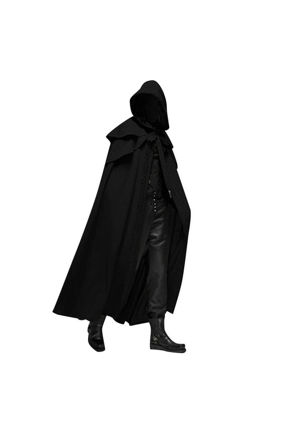 Cloak Hoodie Cloak with Hood Party Medieval Multicolor Cape Gothic Long Hooded Cape Poncho Black 4XL