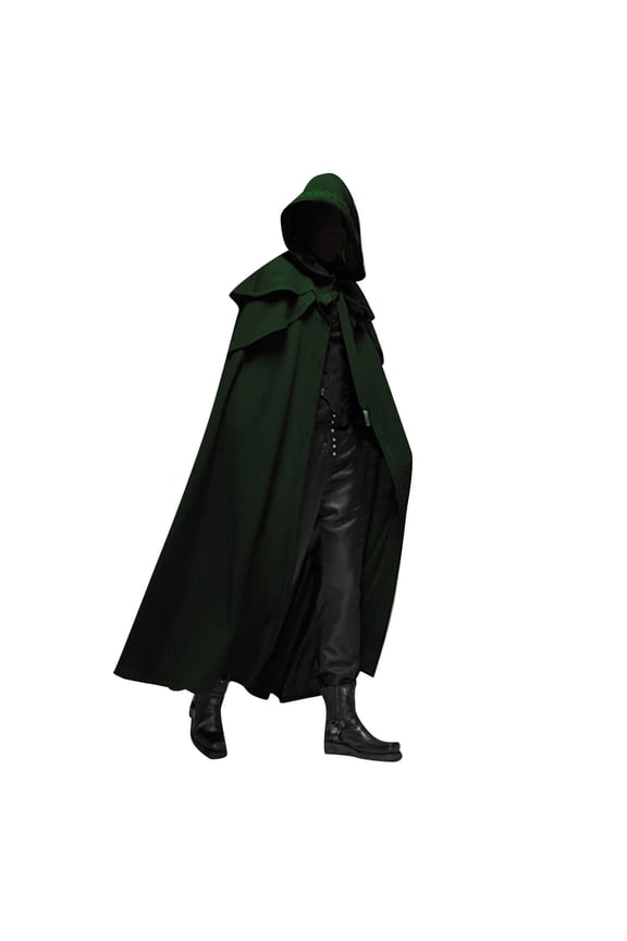 Cloak Hoodie Cloak with Hood Party Medieval Multicolor Cape Gothic Long Hooded Cape Poncho Green 4XL