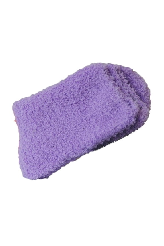 Coral Fleece Cloud Socks Soft Fuzzy Warm Sleep Socks Cozy Unisex Gifts for Birthday Purple One Size