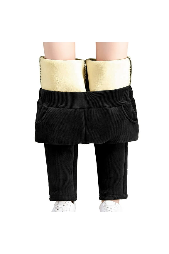 Corduroy Pants Women Snow Pants Women's Jogging Bottoms Warm Winter Jogging Bottoms Lined Thermal Fleece Sports Trousers Hiking Pants Harem Pants Black 2XL