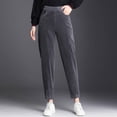 thumbnail image 1 of IDALL Corduroy Pants Women Women's Pants Pants for Women Fashion Lady Elastic Waist Casual Harem Pants Sports Corduroy Trousers Thin Womens Pajama Pants Gray 3XL, 1 of 4