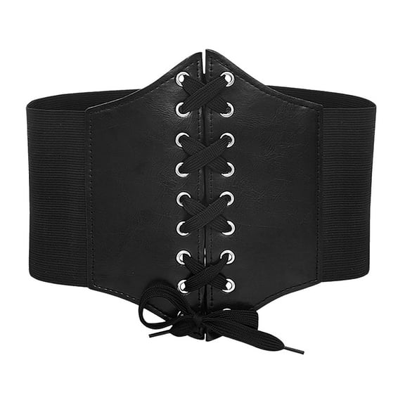 IDALL Corset Belt Wide Belts Corset Tops For Women Vintage Court Bustier Adjustable Corset Waist Belt Boned Overbust Corsets Elastic Belts for Women Belts for Women Black 1 XL