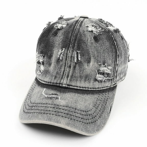 IDALL Cowboy Hat,Trucker Hat Female Summer Casual Hold Denim Baseball Cap Pu Leather Adjustable Hat Visors Caps Mens Hats,Hats for Women Black