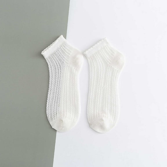 IDALL Crew Socks for Women Ankle Socks Women's Solid Color Light Mesh Breathable And Comfortable Spring And Summer Thin Short Socks Running Socks Socks for Women White A