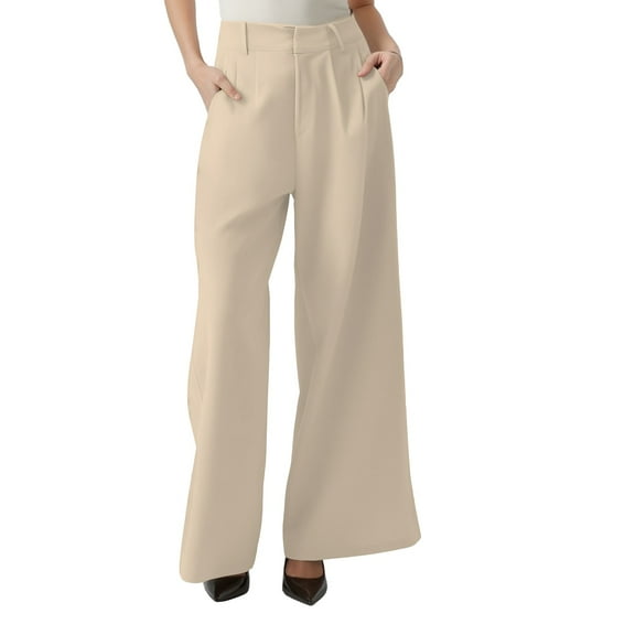 IDALL Dress Pants Wide Leg Pants Woman Work Pants Women High Waisted Pants Wide Leg Tailored Pants For Women Casual High Waist Suit Pants Lounge Pants Women A L