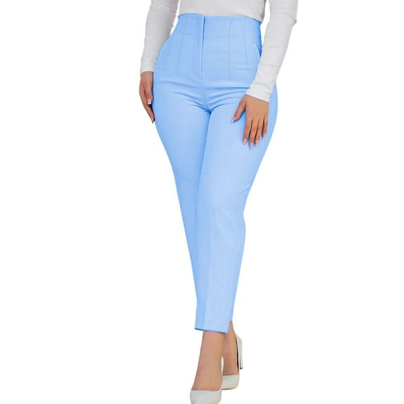 IDALL Dress Pants Women Wide Leg Pants Woman Women New Casual Fashion Slim Fit Bag Hip Casual Pants Work Pants Women Lounge Pants Women Blue M
