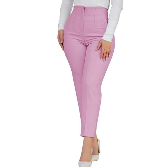 IDALL Dress Pants Women Wide Leg Pants Woman Women New Casual Fashion Slim Fit Bag Hip Casual Pants Work Pants Women Lounge Pants Women Pink S