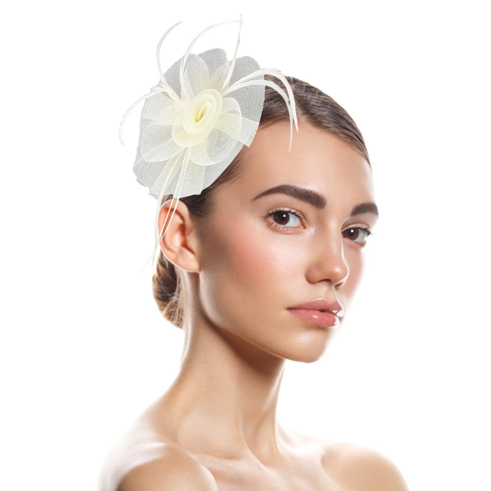 Fascinator Lawliet Con Rete – Cappellino Da Cocktail, Derby E Matrimoni – Taglia Unica Donna (Nero/Bianco)