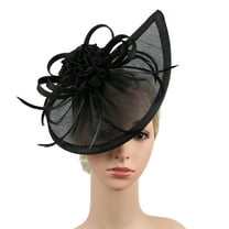 IDALL Fascinators Hats Tea Party Hats 2023 Fascinator Hat Flower Feather Mesh Tea Party Hairband For Women Party Hats Fascinator Headband Black One Size