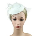 thumbnail image 1 of IDALL Fascinators Hats Tea Party Hats Fascinators Hat Tea Party Headwear Ribbons Feathers on a Headband and a Clip Party Hats Fascinator Headband White One Size, 1 of 7