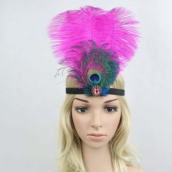 IDALL Fascinators Hats Tea Party Hats Fascinators for Women Tea Party Wedding Headband Feather Brooch Hair Clip Party Hats Fascinator Headband Hot Pink One Size