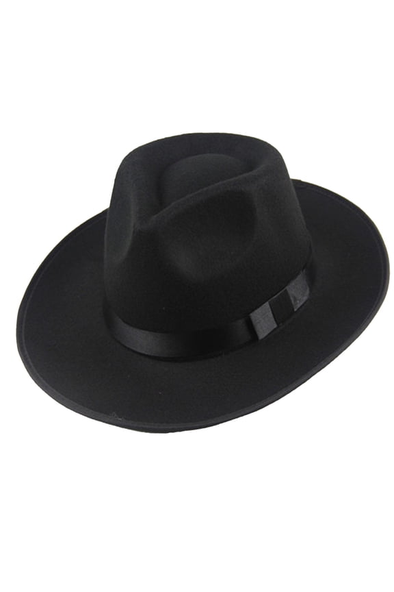 Fedora Hats for Men Wide Brim Hats Wide Brim Fedora Hats for Women Men Dress Hat Felt Panama Hat Sun Hats Black One Size(Clearance Sales)