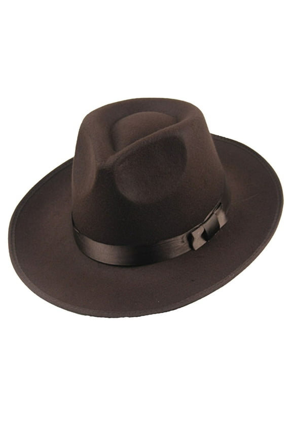 Fedora Hats for Men Wide Brim Hats Wide Brim Fedora Hats for Women Men Dress Hat Felt Panama Hat Sun Hats Coffee One Size(Clearance Sales)