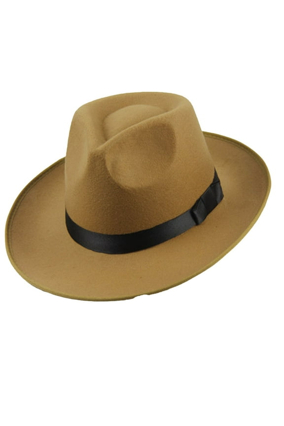Fedora Hats for Men Wide Brim Hats Wide Brim Fedora Hats for Women Men Dress Hat Felt Panama Hat Sun Hats Khaki One Size(Clearance Sales)