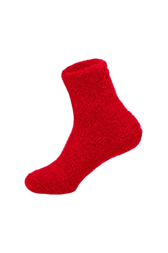 Fuzzy Fluffy Warm Cozy Slipper Socks for Men - Soft Comfy Fleece Sleep Socks Wine One Size