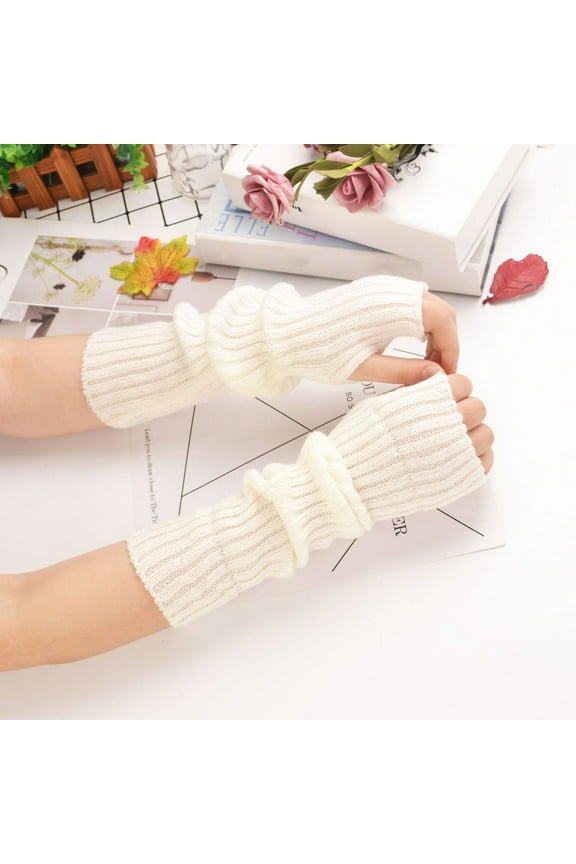 Gloves for Cold Weather,Fingerless Gloves Arm Warmers Gloves Winter Long Fingerless Gloves For Women Thumb Hole Gloves Mittens For Women And Men Winter Gloves,Gloves for Women White