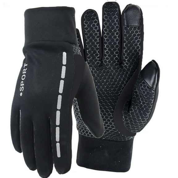 IDALL Gloves for Men,Gloves for Cold Weather Mens Soft Thermal Cuff Gloves Elastic With Slip Winter Gloves Winter Gloves,Cycling Gloves Black