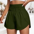 thumbnail image 1 of IDALL Gym Shorts Women Biker Shorts Women Womens Solid Casual Running Shorts Workout Elastic Waist Athletic Yoga Pants Sports Pants Swim Shorts Women Yoga Shorts Army Green L, 1 of 5
