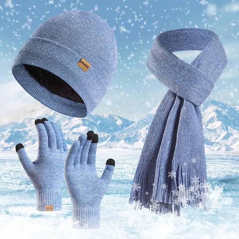 Women\'s Winter Beanie Hat Scarf Gloves SATINIOR 5 Pcs Winter Hat Scarf Gloves Set Fleece Warm Lined  main image 3