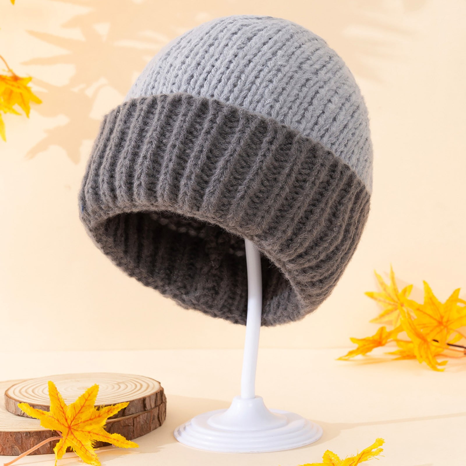 IDALL Hats for Women,Winter Hats Winter Knitted Thickened Woolen Hat ...