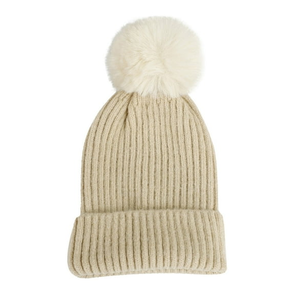 IDALL Hats for Women,Winter Hats All Girls Boys Winter Hats Fleece Warm Thick Fashion Knitted Hat Ushanka,Trapper Hat Beige