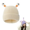 thumbnail image 1 of IDALL Hats for Women,Winter Hats Parent Child Cute Glowing Little Knit Hat Funny Handmade Hat With Big Eye Can Be Stretched Ushanka,Trapper Hat Beige, 1 of 9