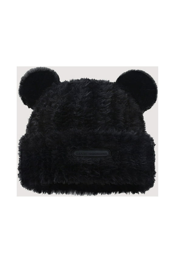 Hats for Women,Winter Hats Winter Hats For Men Women Fleece Lined Soft Warm Knit Hat Ski Stocking Cuffed Cap Ushanka,Trapper Hat Black